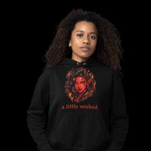 A Little Wicked Hoodie, Gothic Graphic Hoodie, Edgy Streetwear Sweatshirt, Alter